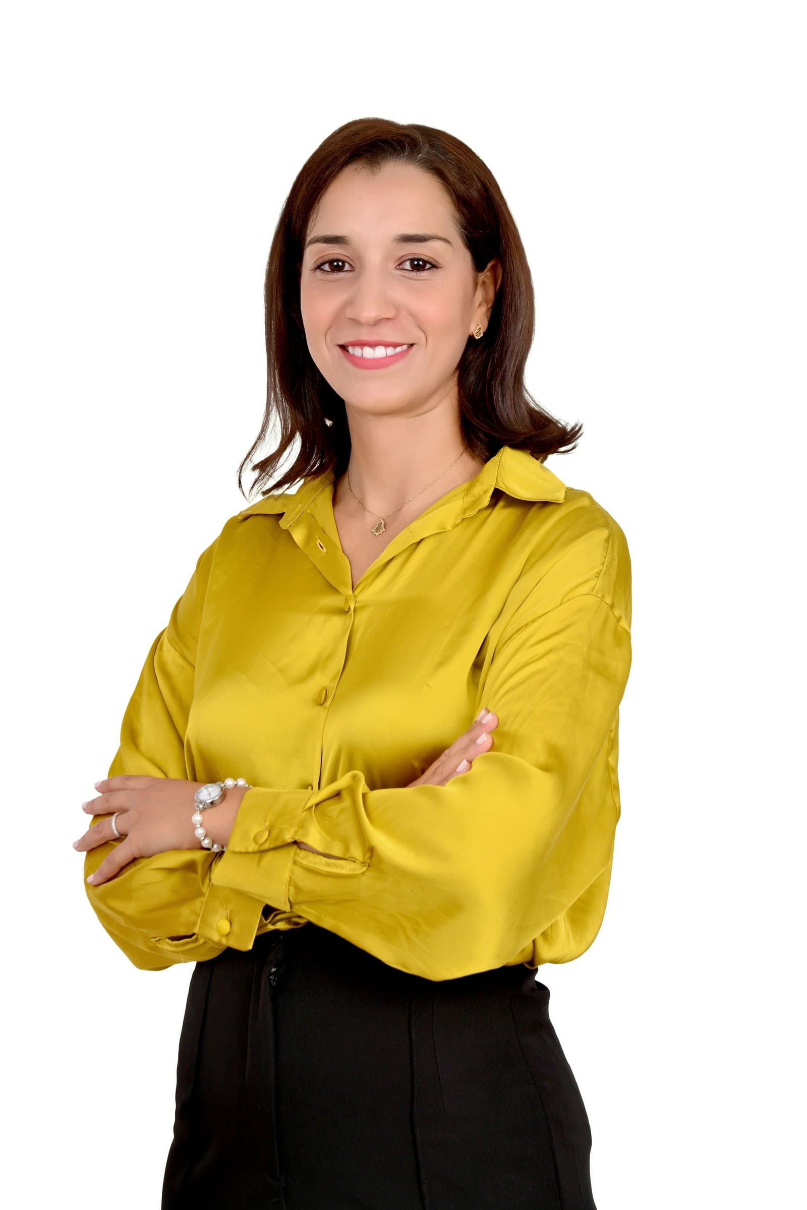 صورة هند بنياس أثناء العمل